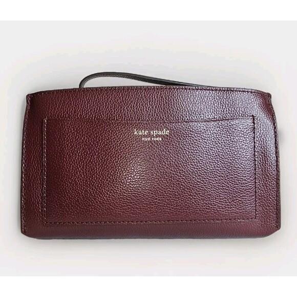 kate spade Handbags - Kate Spade Wine Colored Front Slip Pocket Zippered Closure Wristlet Purse NWOT
